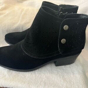BareTraps Black Perforated Ankle Booties